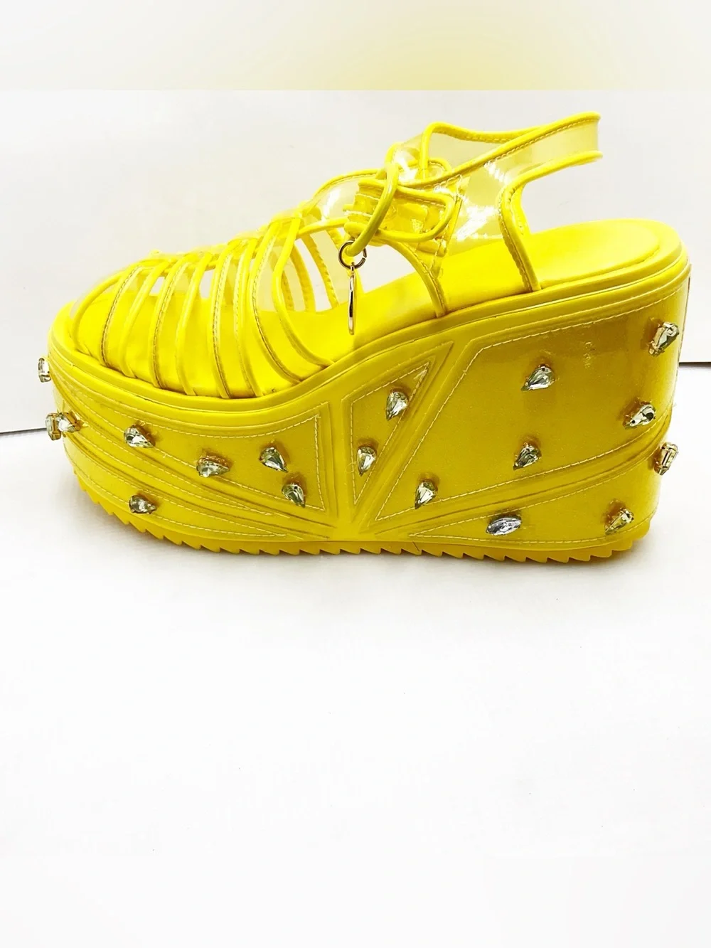 {Sugar Thrillz} Lemon Wedge Sugar Rush Jelly Platform Sandals - Picture 7 of 15